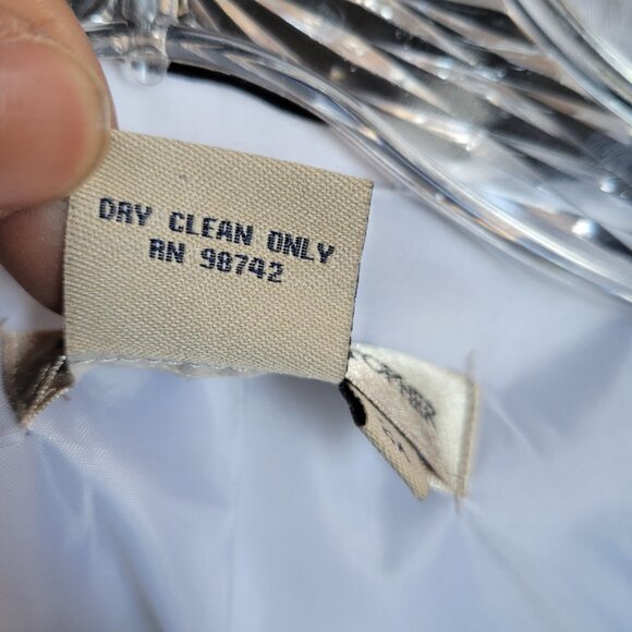 Patrick Christopher Black & White Geometric Open Front Lined Jacket (Size 2X) - Picture 9 of 14